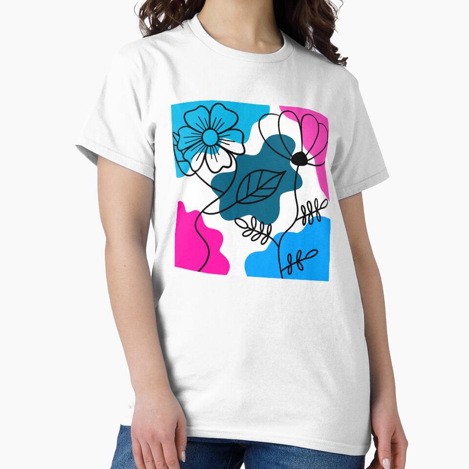 Blue And Pink Boho Floral Minimalism by Sartoris Art