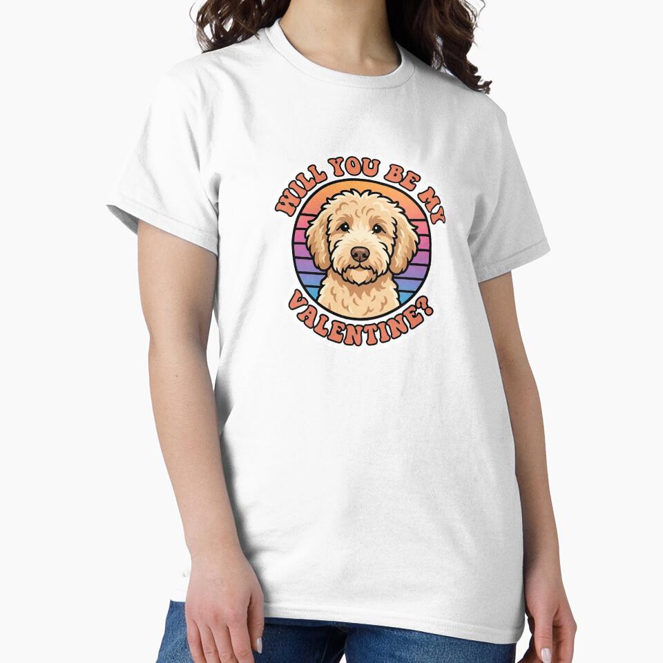 Goldendoodle Valentine - Retro Sunset Puppy by M1234s