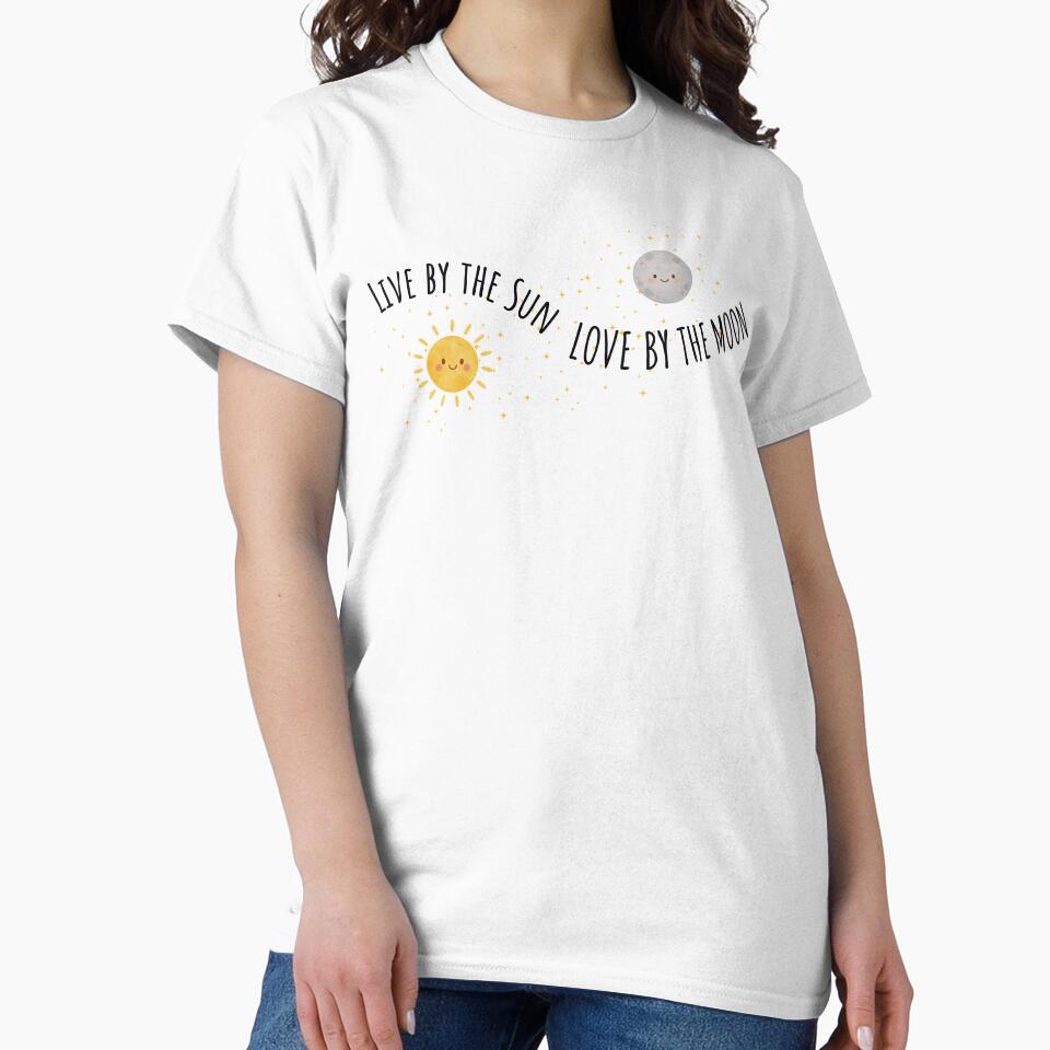 Live by the Sun, Love by the Moon Cute Sun & Moon Quote by Sketchbook Studio by Aqsaa