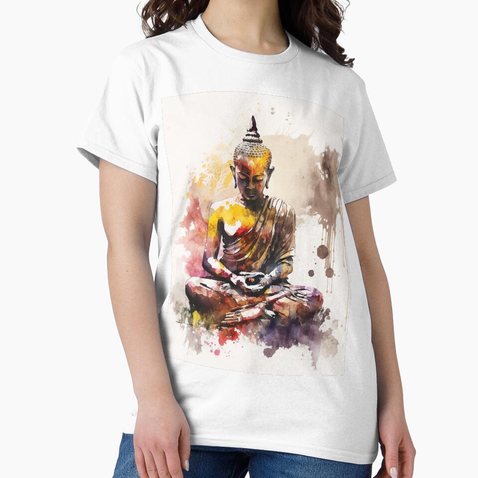 meditation buddha watercolor by shokA Design