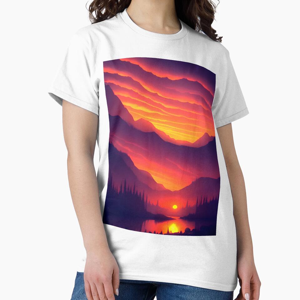 Enhance Your Home with Our Beautiful Minimalist Landscape Mountain Trees Print Collection by supeart