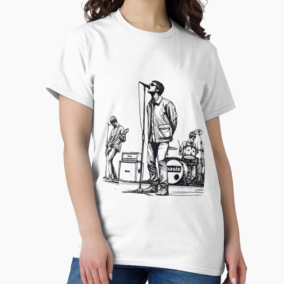 Minimalist Line Art Of Oasis Performing by HattGerla