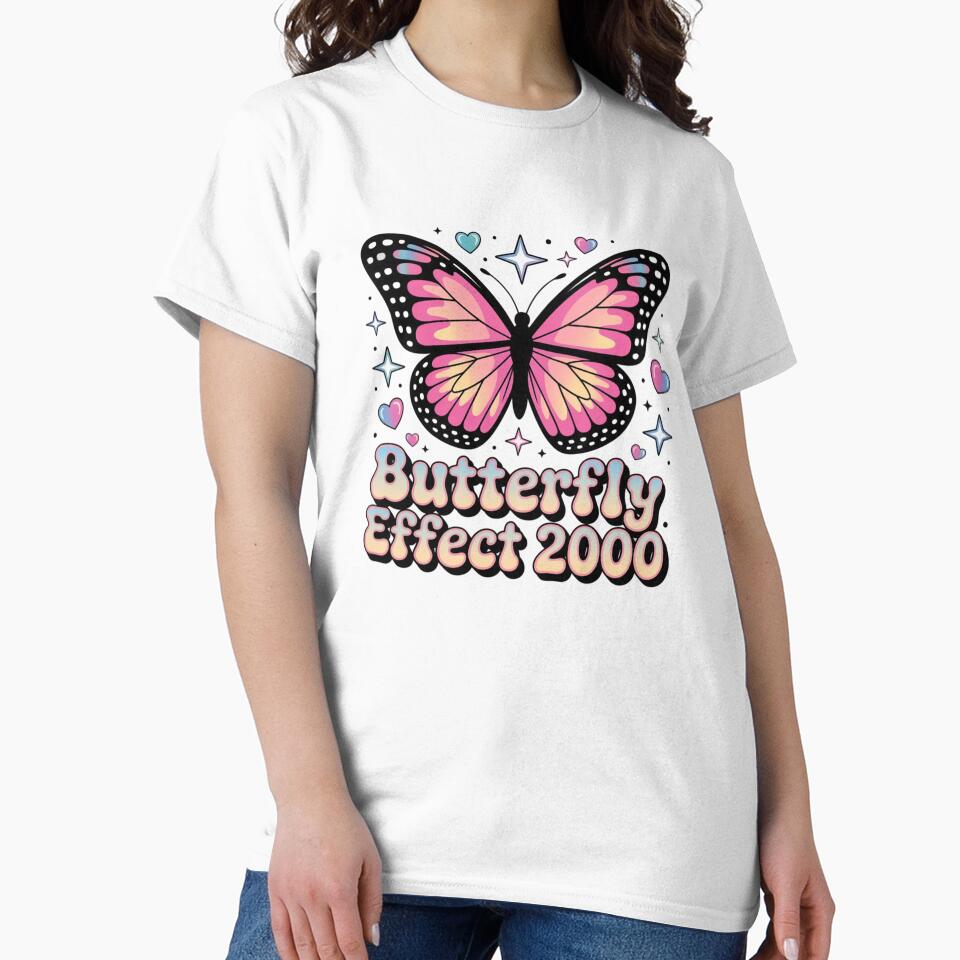 Y2K Glowing Pink Butterfly Effect 2000 - Chrome Wings & Neon Sparkle by mo-carnival