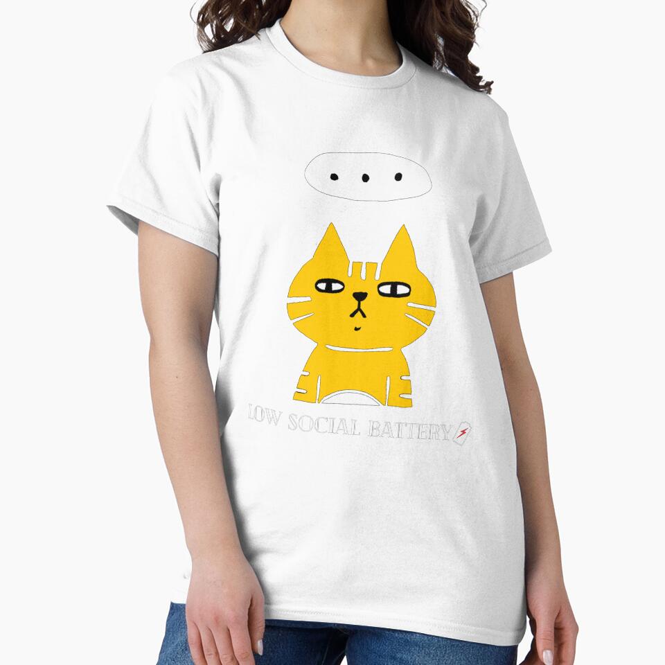 Low Social Battery Cat T-shirt by BsDrip