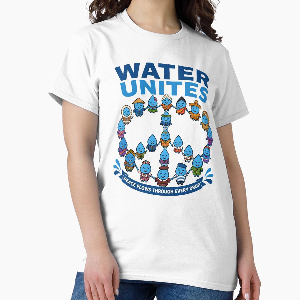 Water Unites Global Peace Eco Friendly Activist Design by Nuvoro Eco Awareness