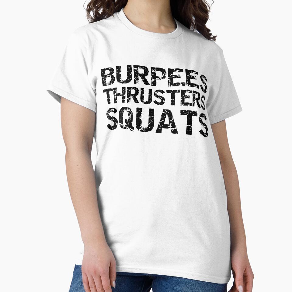 Exercise Gift Burpees Thrusters Squats Funny Workout Quote by TNDesignStudio