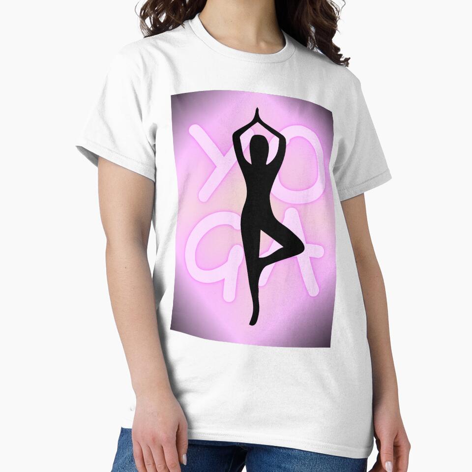 Yoga Pose Neon Pink Yoga Lettering by SoccaTamam