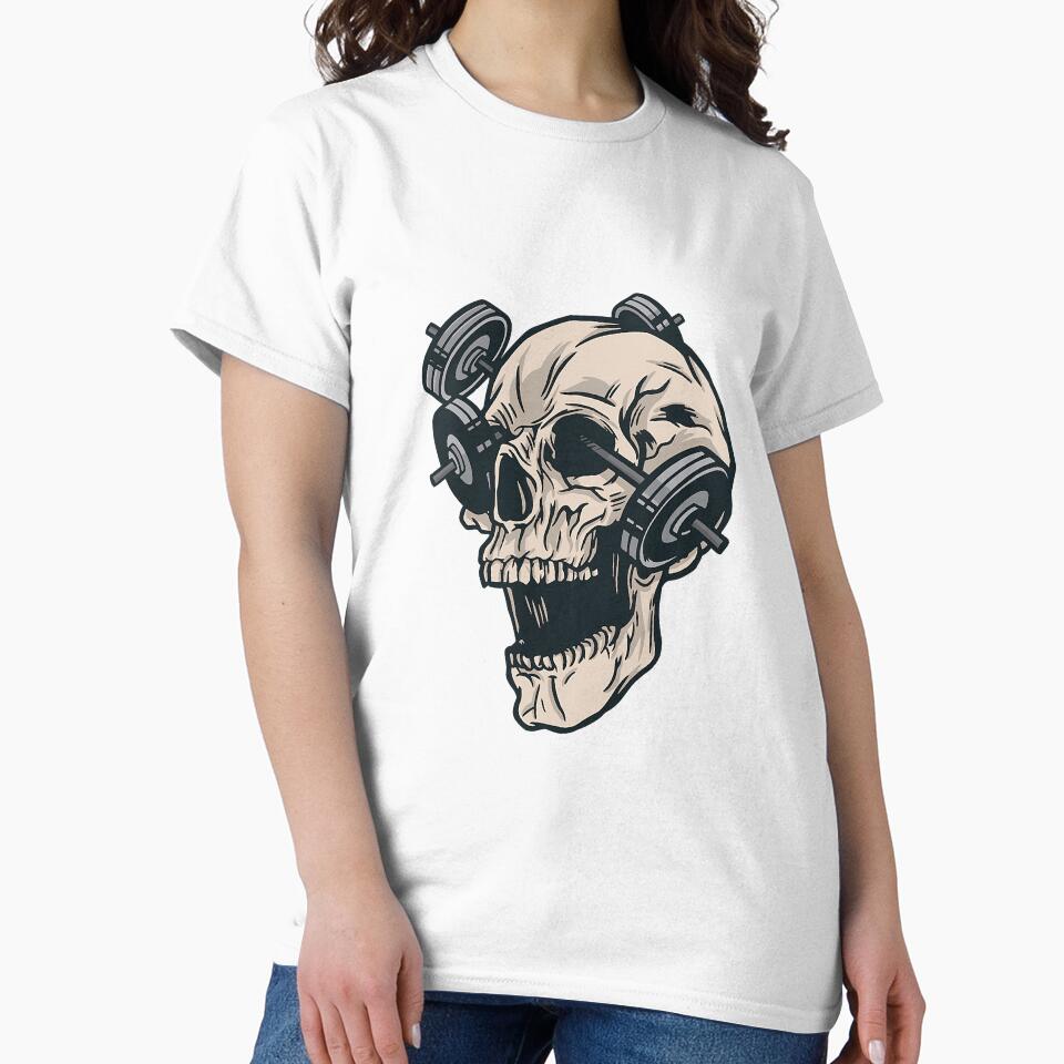 Skull Workout Motivational Gym by GingerHairArt
