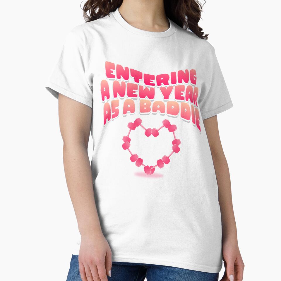 Entering a New Year as a Baddie – Pink Dumbbell Fitness Typography by crizzysketch