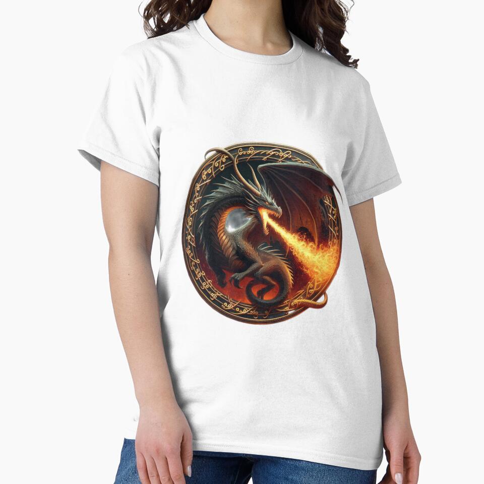 dragons breathing fire with gilded ornaments in a circle by Expressions-Sel