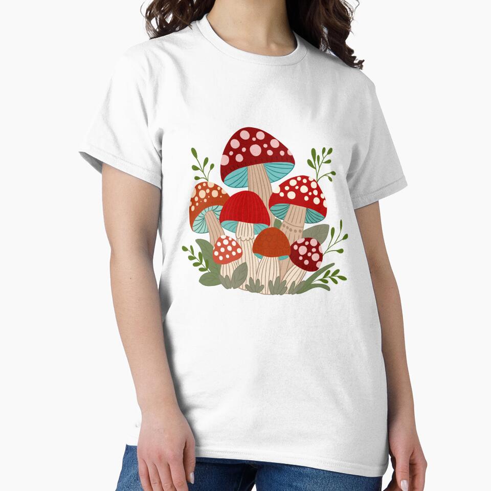 Whimsical Red Mushrooms by BookishBotanica