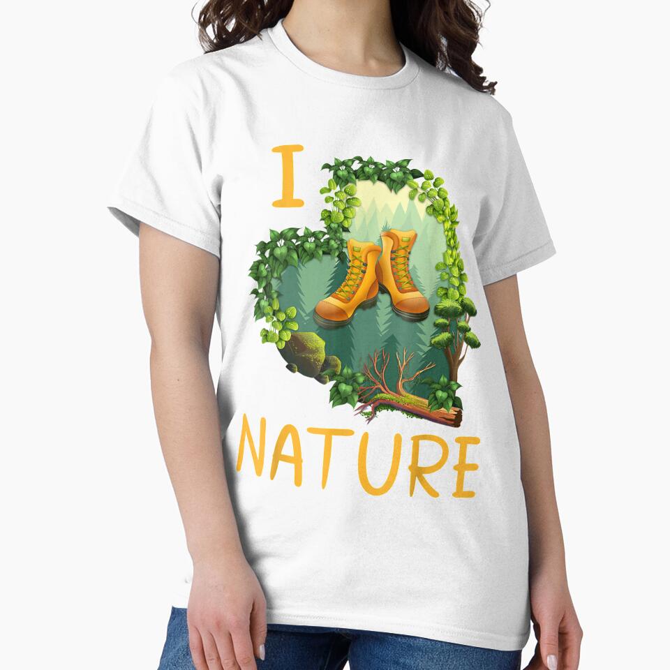 Funny Hiking Mountains Nature Outdoor I Love Nature by anniet33