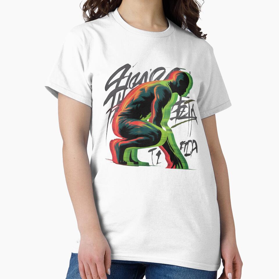 Neon Glitch Runner Silhouette Hip Hop Vintage by Christian  Clothing