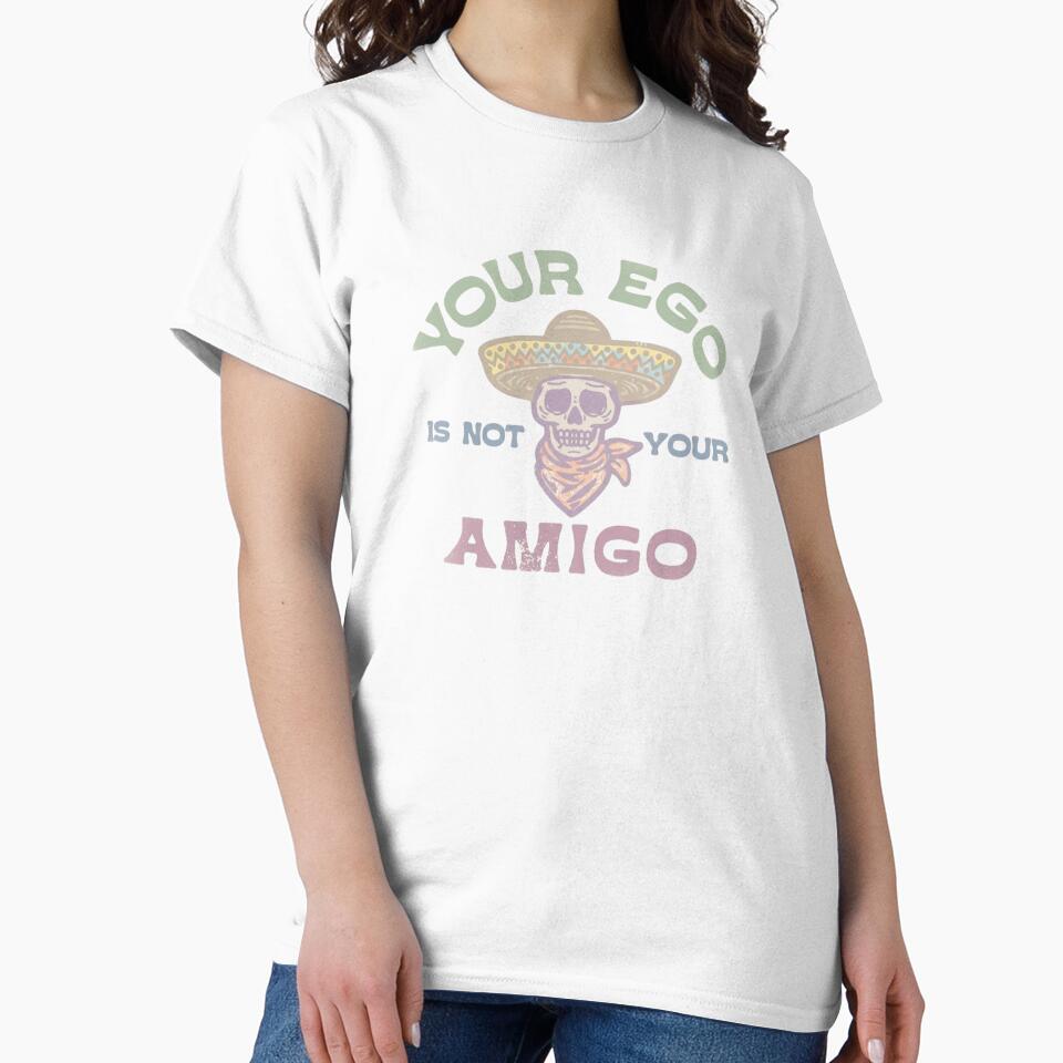 Your Ego Is Not Your Amigo Retro Skull Art by HBDStudio