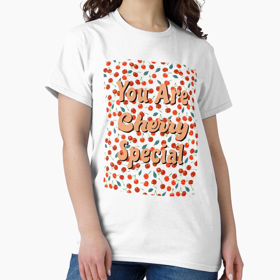 Cherry Cherries You Are Cherry Special Quote Illustration Summer Fruit Pattern by mythandframe