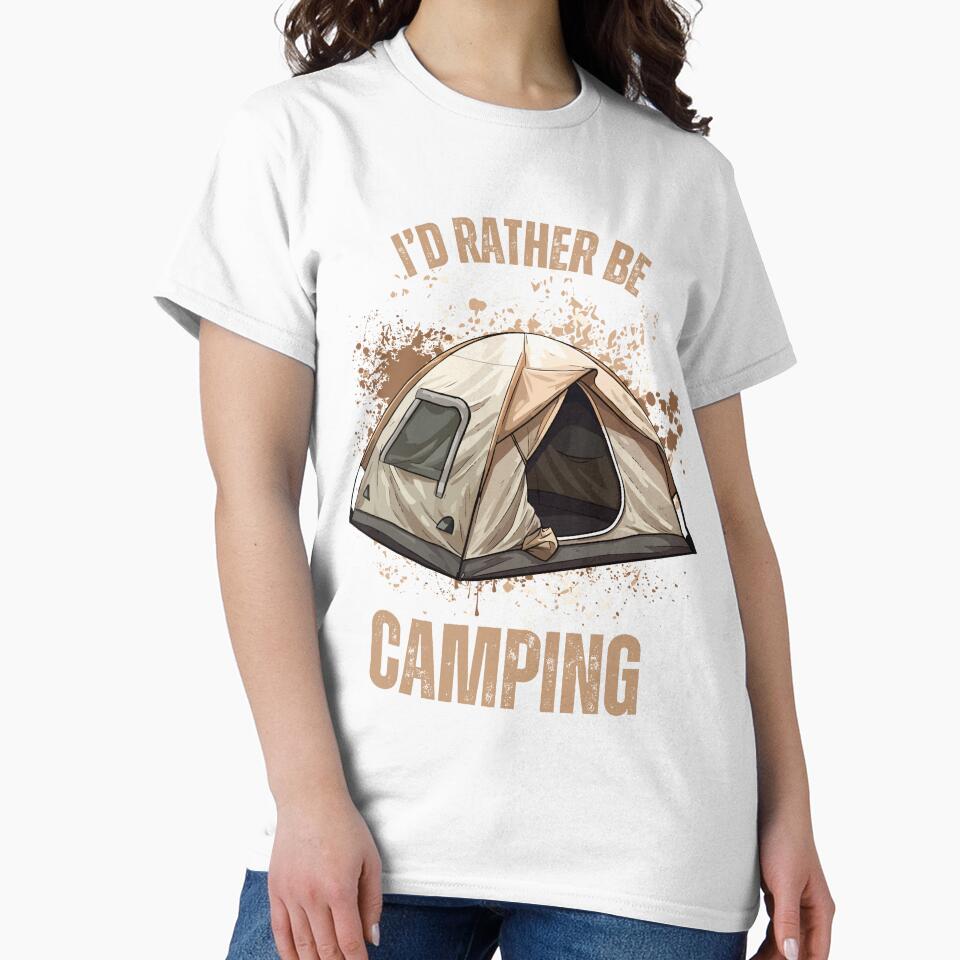 I'd Rather be Camping (Brown/Tan) by BLTeesNmore