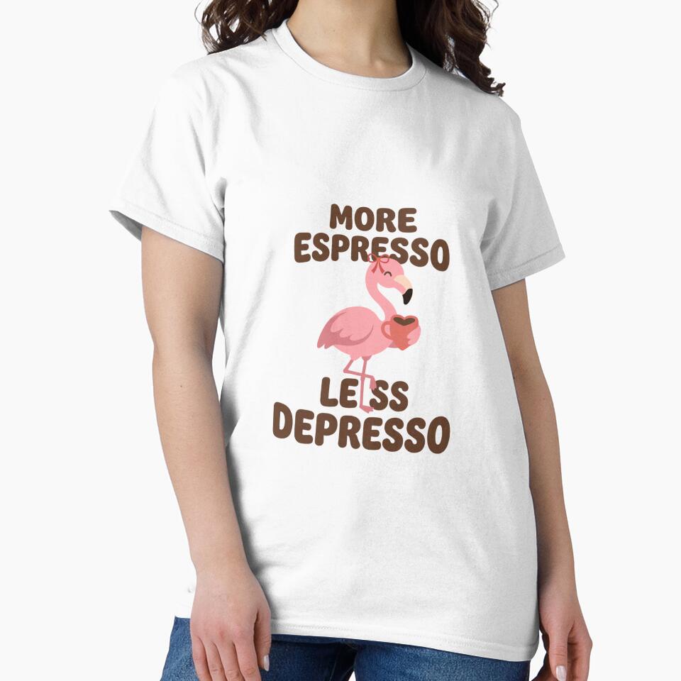 More Espresso Flamingo Coffee Pun Caffeine Graphic Novelty Comfort Colors Crop Top by CherylCGarrison