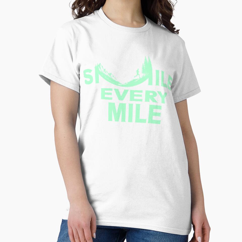Smile Every Mile Shirt. Funny Running Tshirts. Runner Gifts by Colorfulman