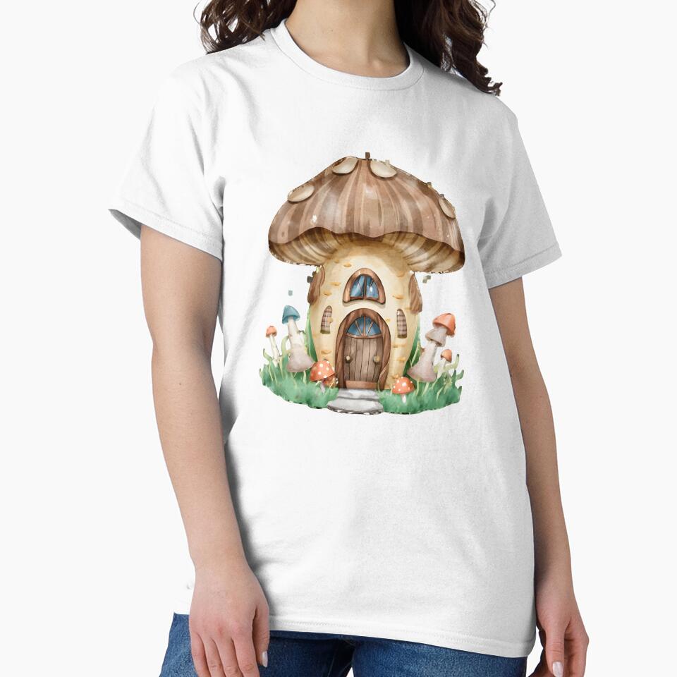 Whimsical Watercolor Mushroom House by Craft99