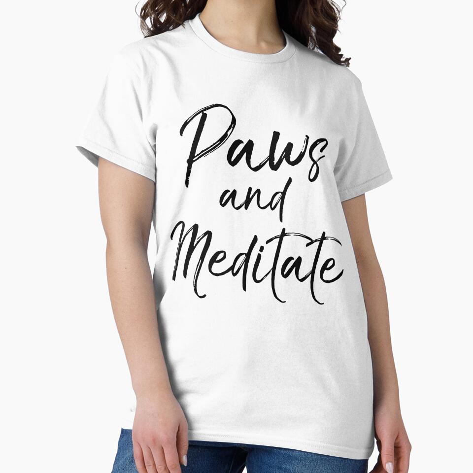 Paws and Meditate Dog Pun Cute Yoga Quote by TNDesignStudio