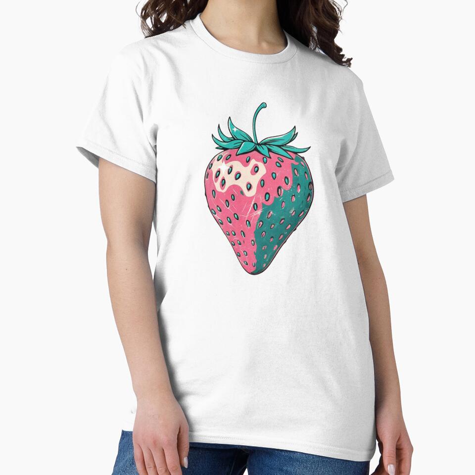 Retro Strawberry Art for Fruit Lover by Claustronautas