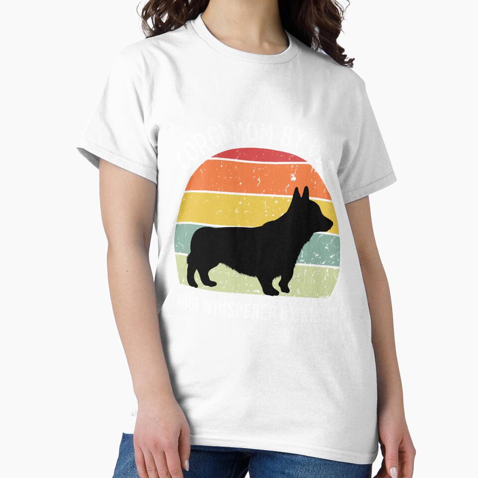 Retro Sunset Corgi Mom by Day design - white text by 29Bumblebee