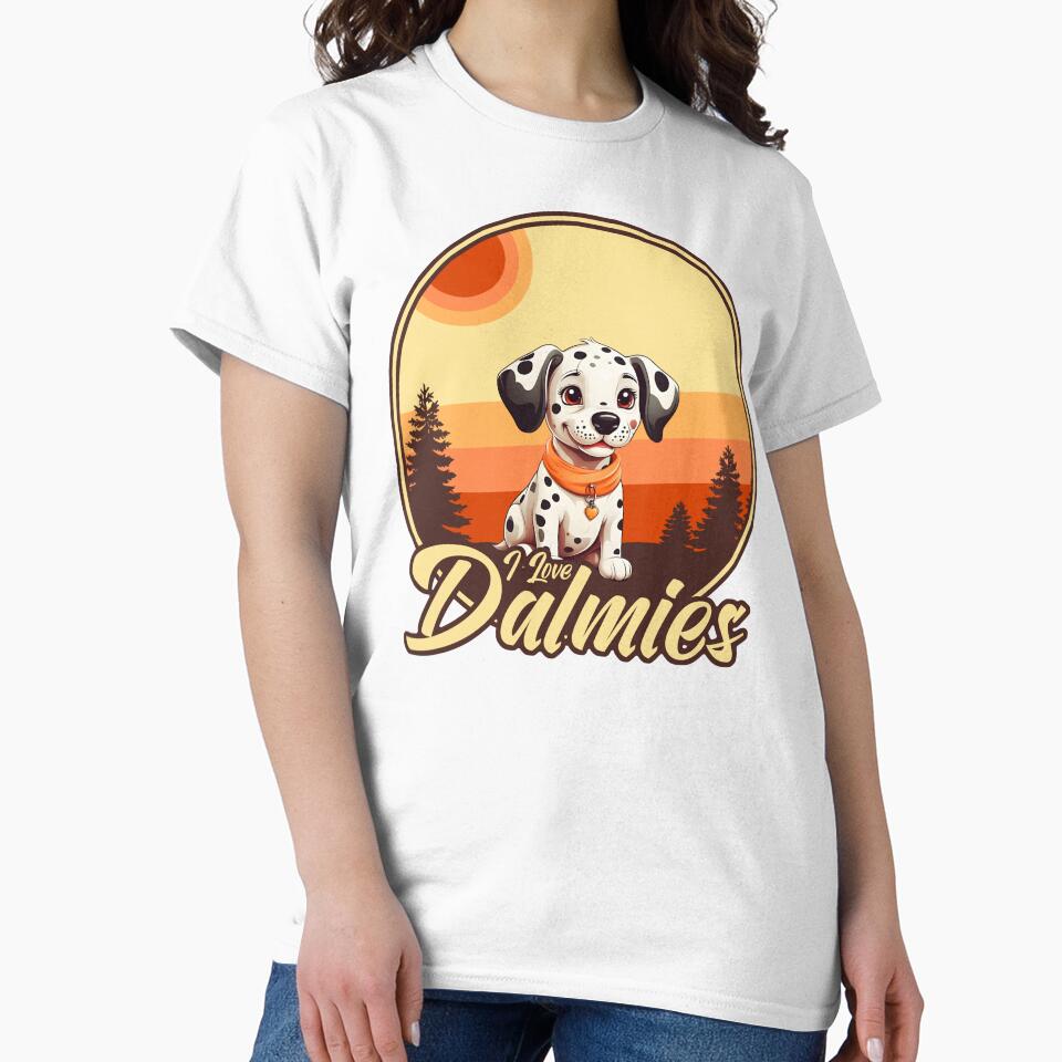 I Love Dalmatians - Vintage Sunset Design - Dalmatian Lover by brindled