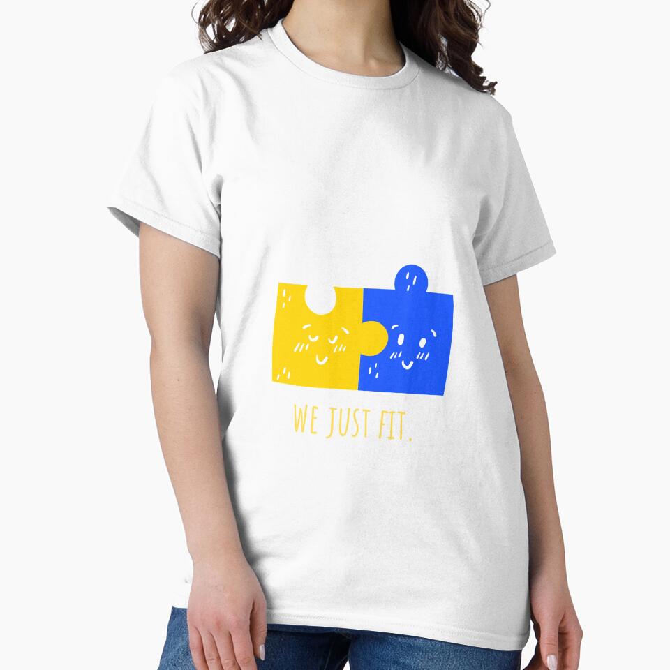 We just Fit Funny Love Couple Puzzle Design by popotamfriends