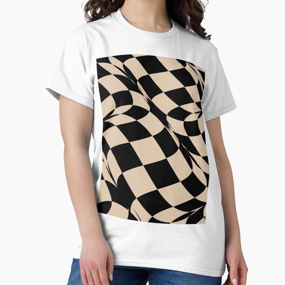 Black and Brown Distorted Checkerboard Pattern Pairs DE 2022 Trending Color Cliff's View DEC720 by ColorOfTheYears
