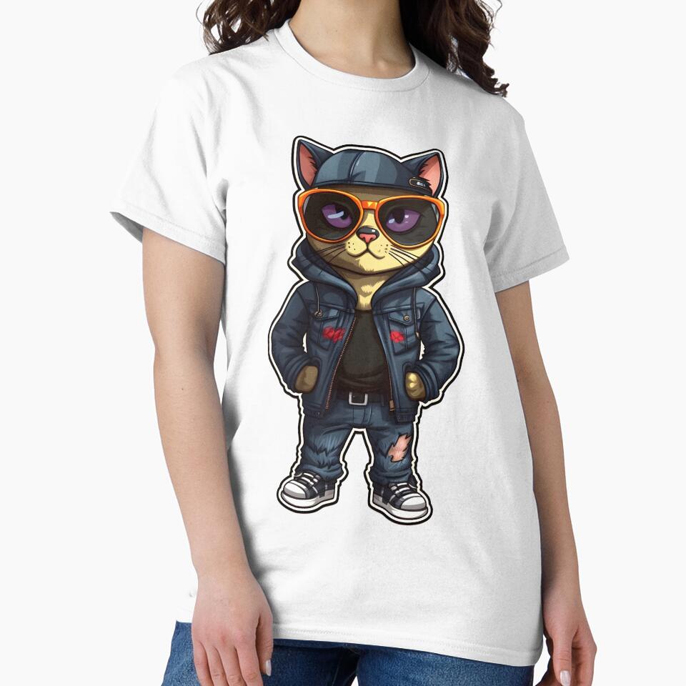 Cat with cool glasses in hip hop style by worldshopcolor