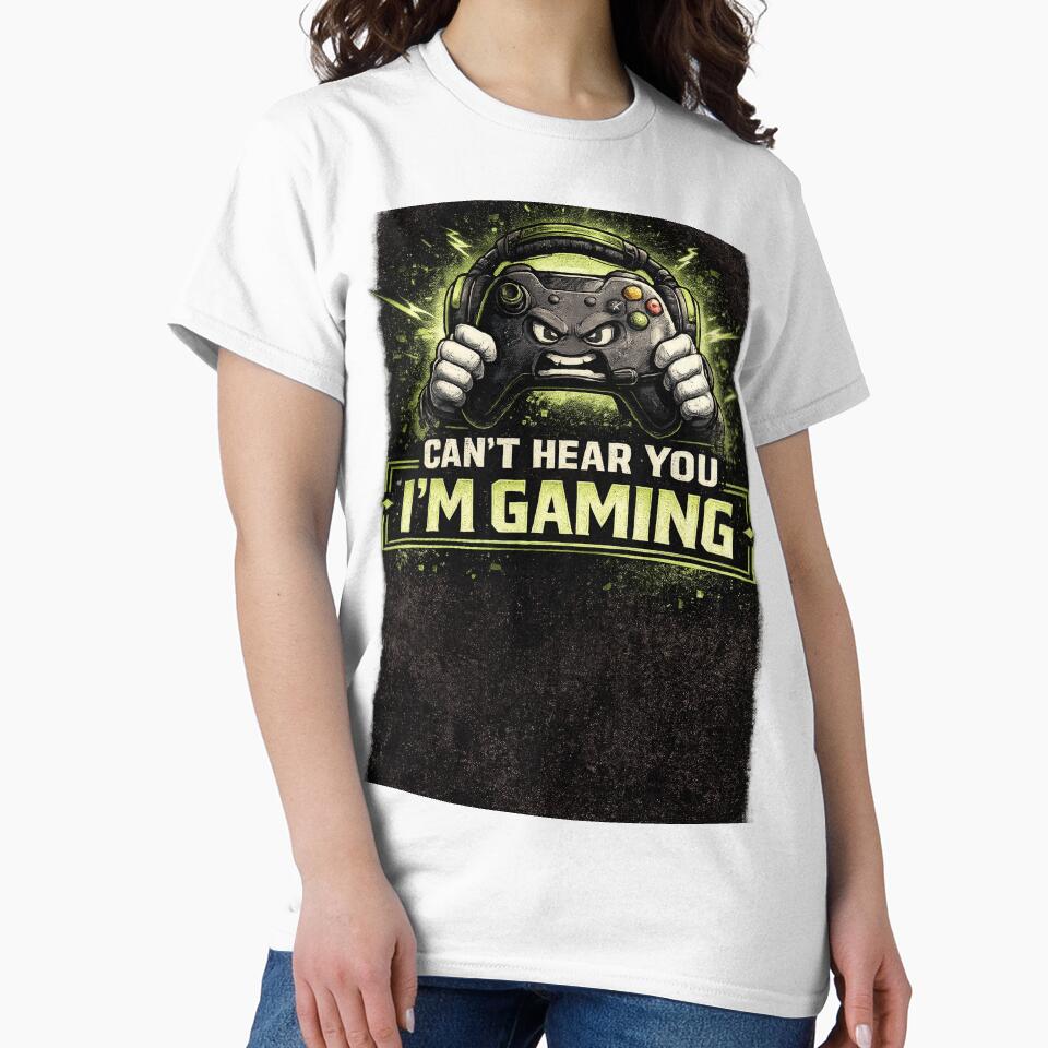 Can't Hear You, I'm Gaming – Funny Gamer Controller Design by MarketWolf
