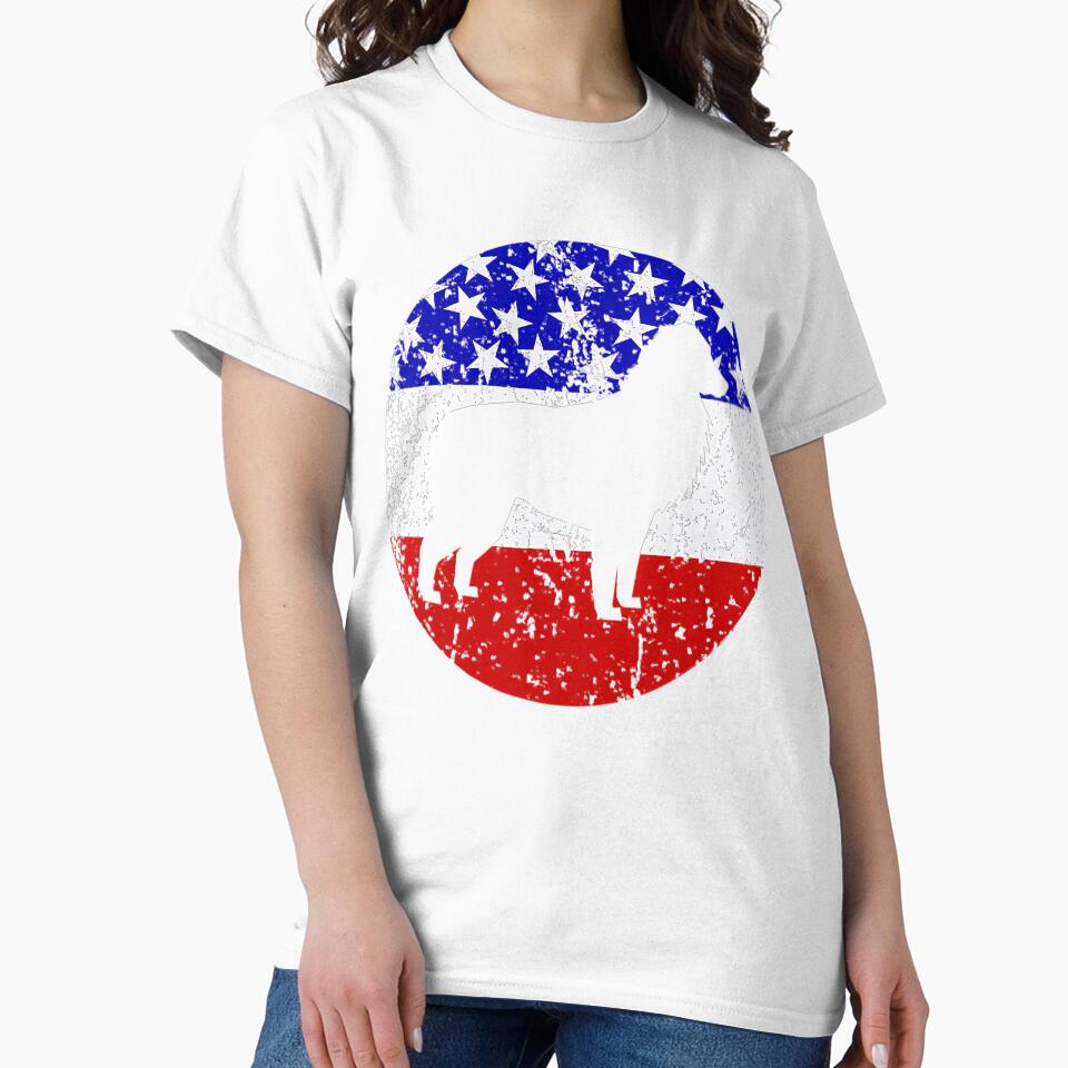 American Flag Australian Shepherd Vintage Retro Aussie Dog Tee Gift Love by BargerStore