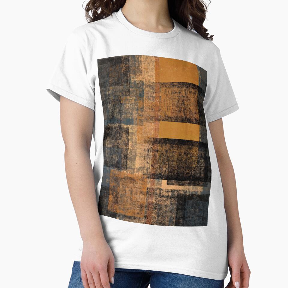 Rust and gold geometric abstract by Sunakokookkook