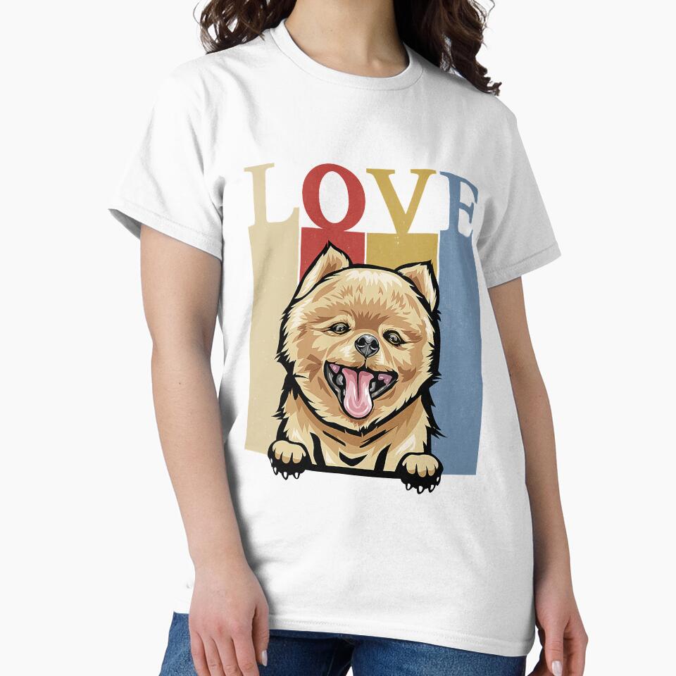 I Love My Pomeranian Vintage Retro Dog Mom Dad Pet Lover by JeffreyShultz