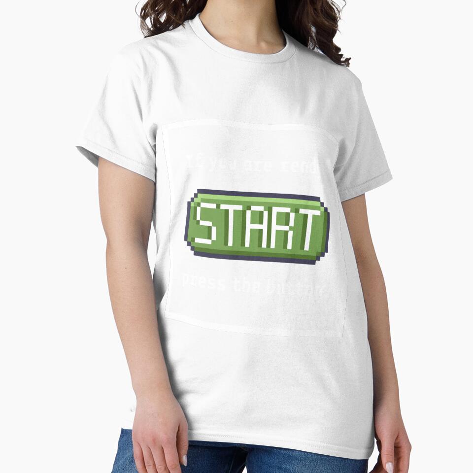 Press the start button (frame)  - Retro gaming experience  - Text based design - White text by Nemesiscrowd
