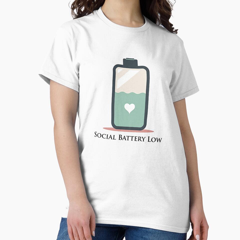 Social Battery Low Introvert Funny Design by dkza