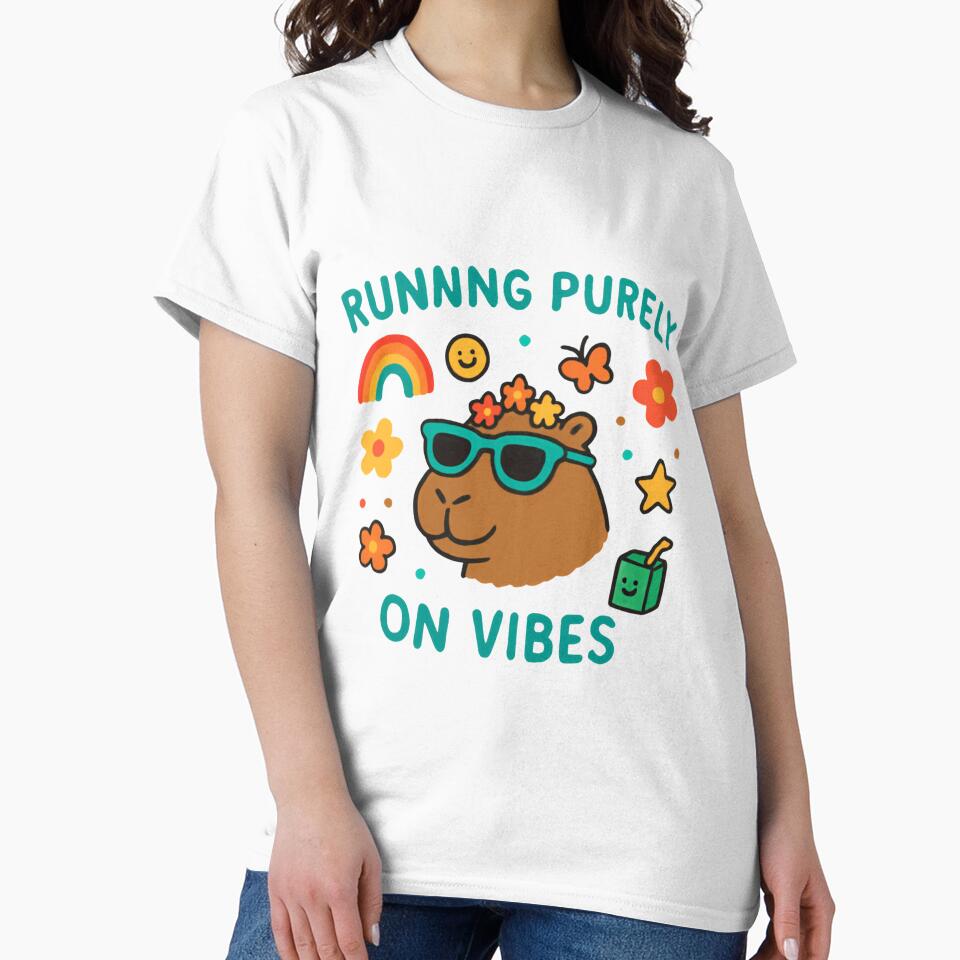 Runnng Purely On Vibes Capybara Animal Lover Good Vibes by HumansStuck12