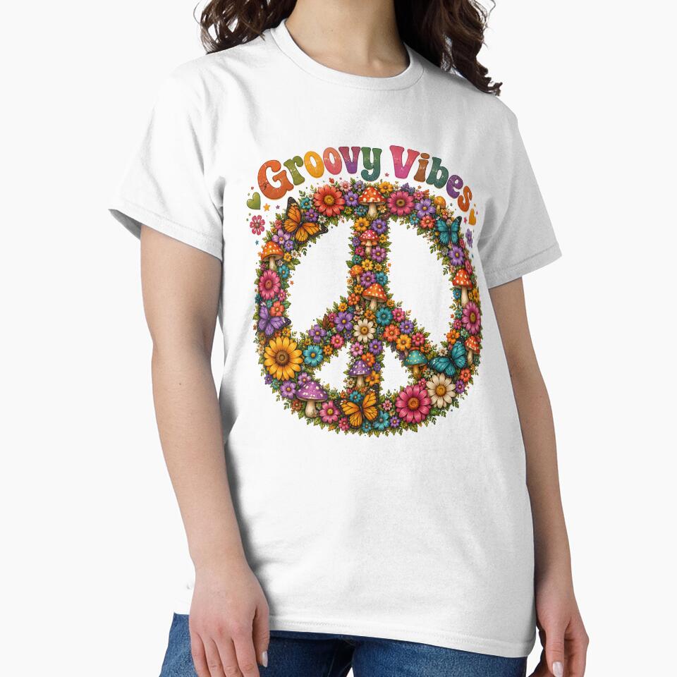 Groovy Vibes Retro Peace Sign by HippyRikky