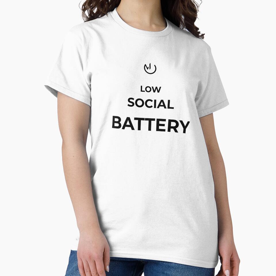Low Social Battery – Introvert Humor Minimalist Tech Design by mostly_offline