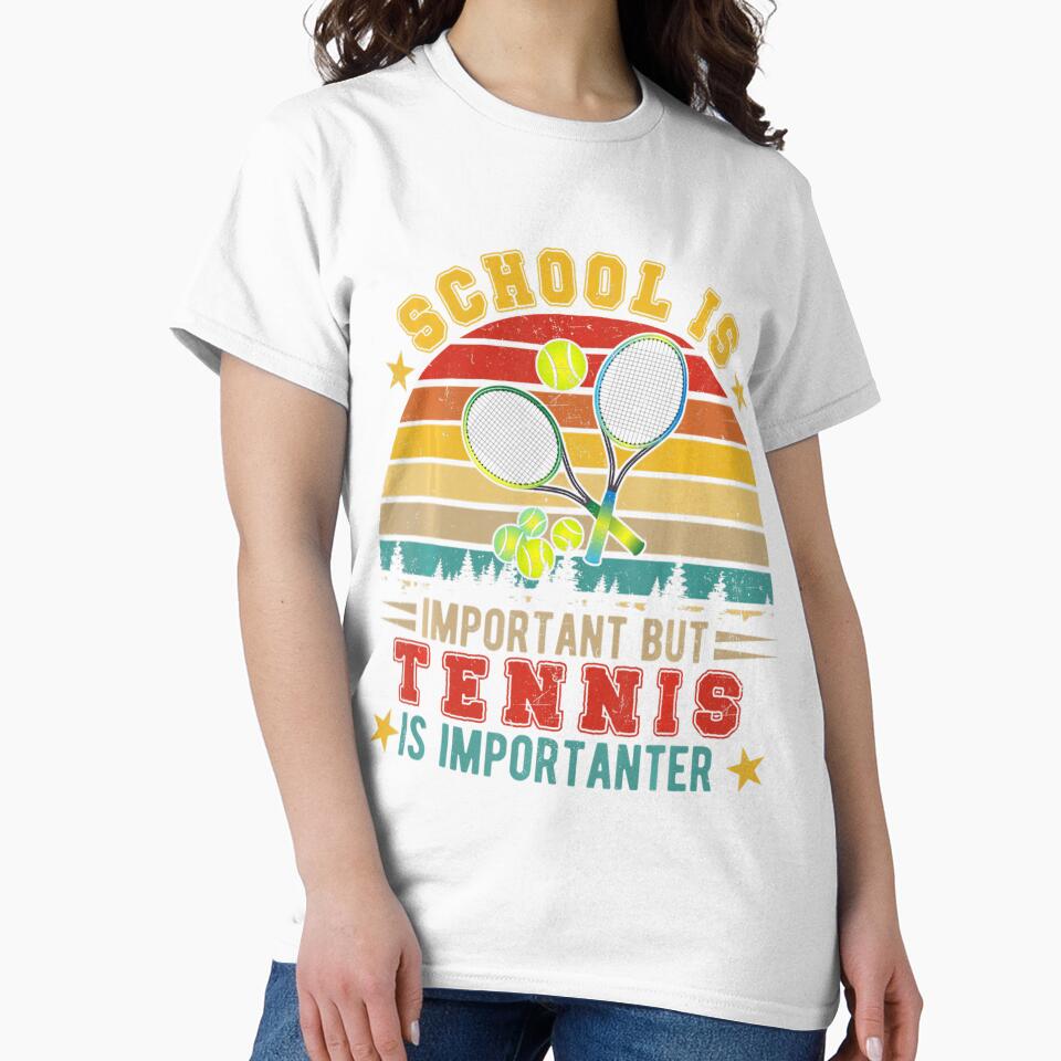 Vintage Retro School Is Important But Tennis Is Importanter by roselbktewaxmq