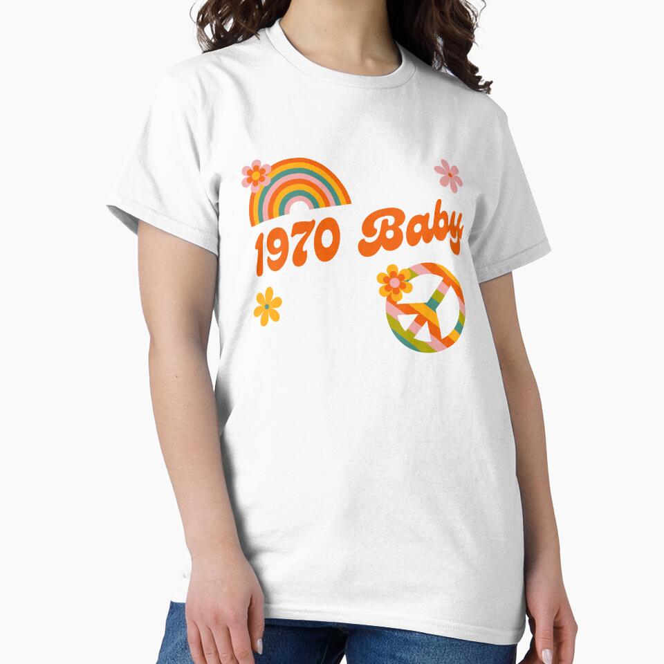 1970 Baby Retro Flowers Peace Sing Groovy Hippie Colors by Brasilia
