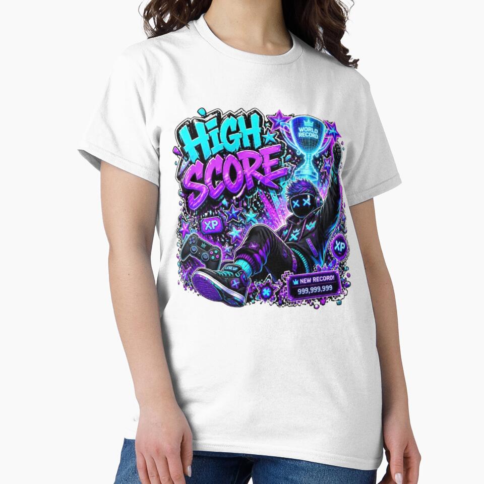 HIGH SCORE Gaming Sticker | Neon Esports Graffiti Gamer Design by Stylestickers55