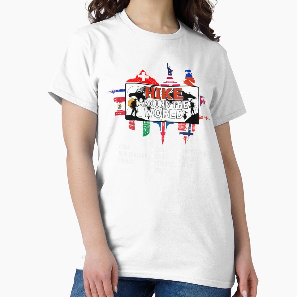 Hike Around The World Hiking Lover Outdoor Travel Hiker by DSWShirts