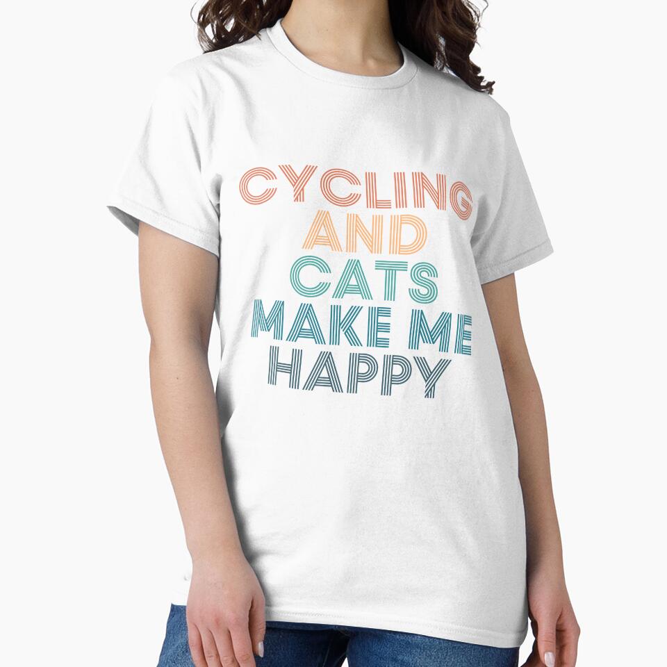 Cycling And Cats Make Me Happy- Gift for Cycling & Cats Fans by kindxinn