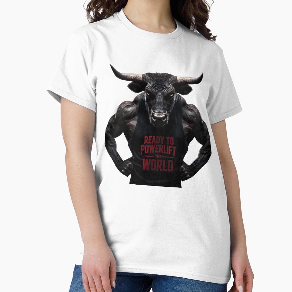 Gym Logo Weights + Motivational Powerlifting Bull by All Creative Designer