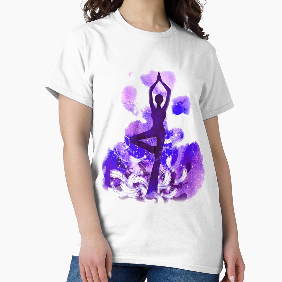 The yoga tree pose in violet color by munaykidisenios