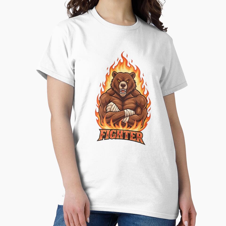 Fiery Bear Fighter Mascot Gaming Design by Omar-2D