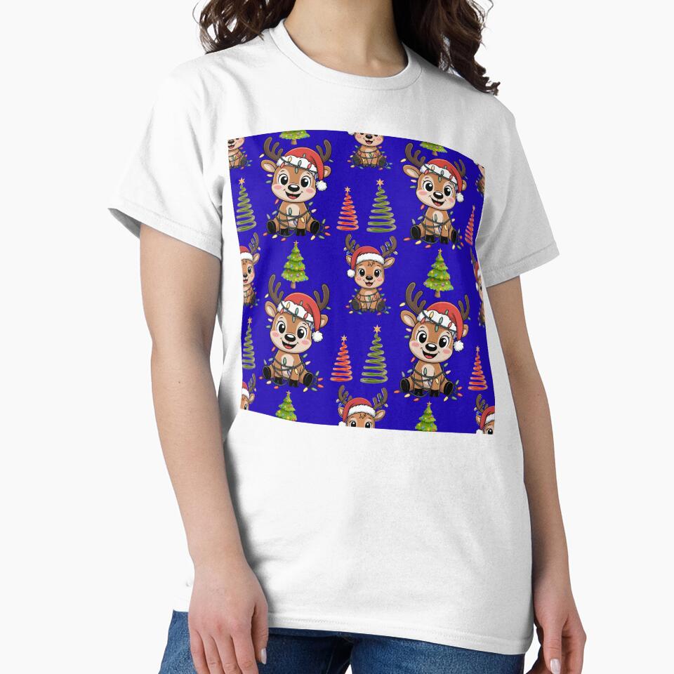 Merry Reindeer & Colourful Trees Seamless Artwork by Grang Art Artistic Designs