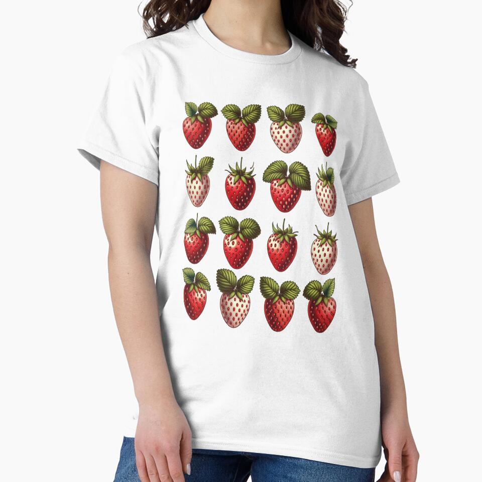 Retro Strawberry Pattern - Hand-drawn vintage design with a summer look by DI GIULIANO