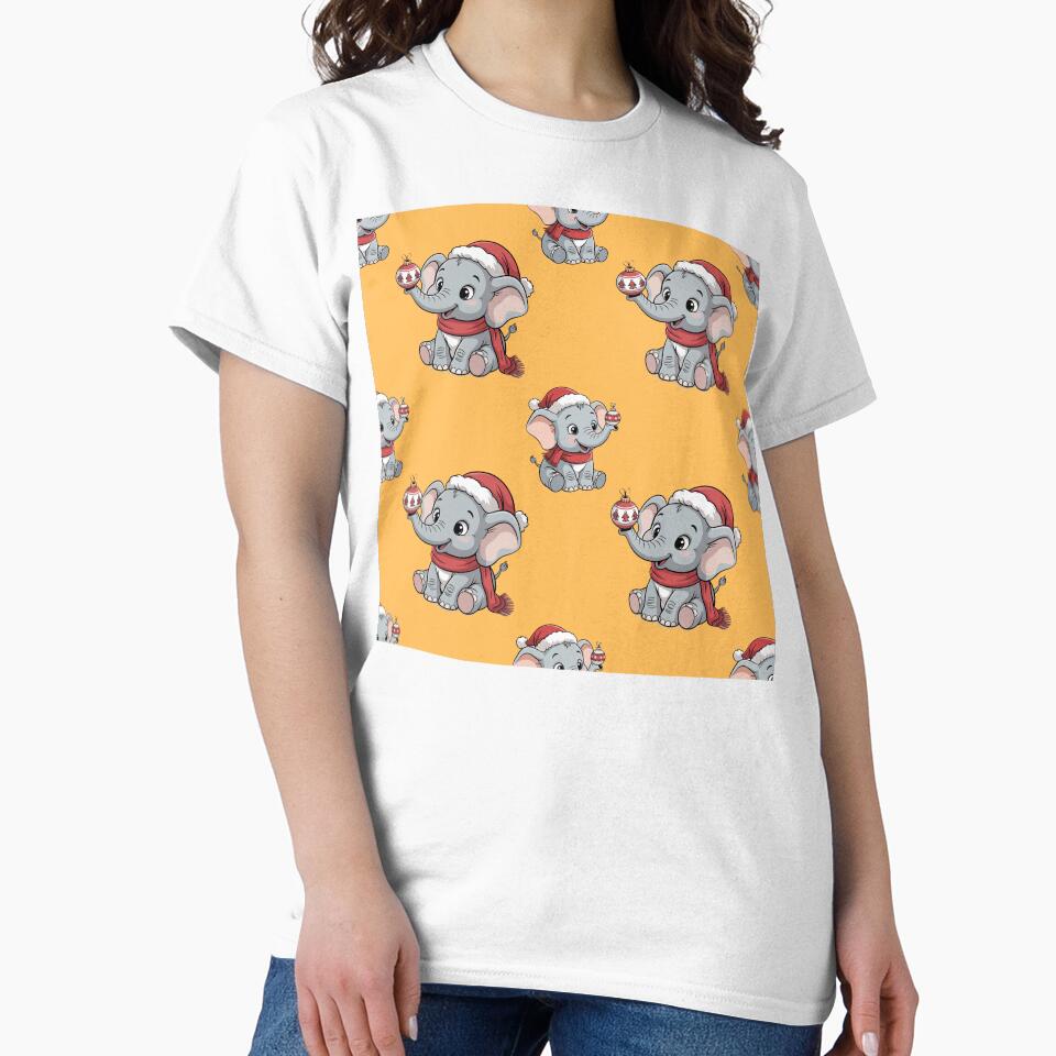 Holiday Elephant with Ornament Seamless Design by Grang Art Artistic Designs